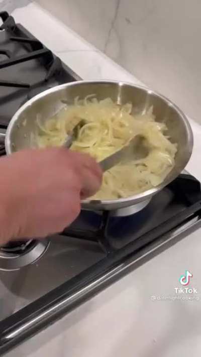 Caramelized Onion and Gorgonzola Pasta