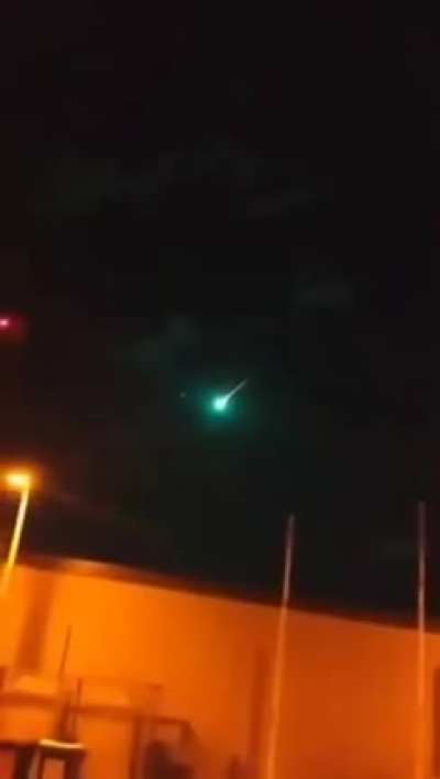 A green meteor off the coast of Australia