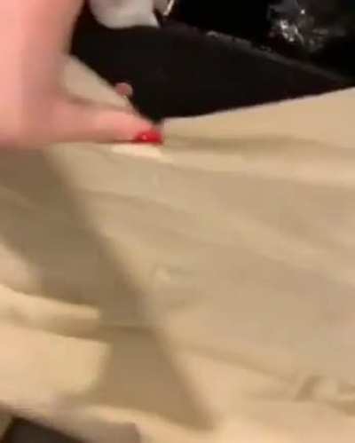Unpacking her brand new L.Vuitton bag