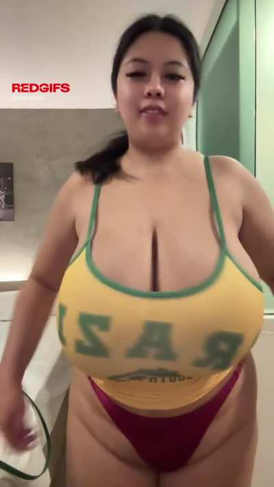 Finally letting my big tits breathe
