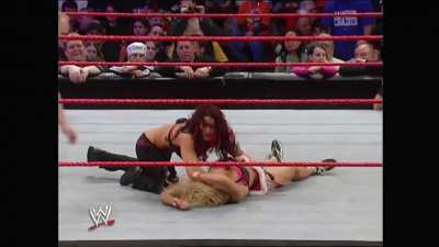 Torrie's slutty outfit adds to her humiliation as Victoria destroys her