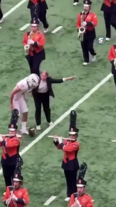 Kicker during the halftime show