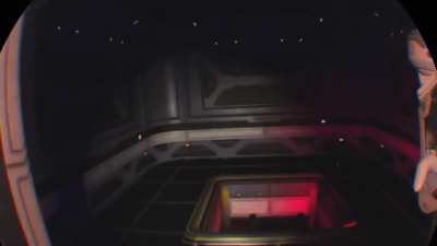 This is my first experience with desolation in Vr. I turned off UI for more immersion and heard someone else's starship landing above. I ran to the entrance and really saw a player. It turned out to be a friend and we went to explore together.