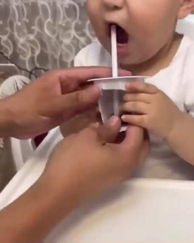 Tricking a baby into taking his medicine