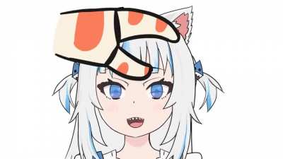 Headpat the Catshark and you get a pat for free! [Gawr Gura in anime style]