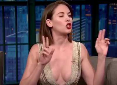 Would be so hard to remain eye contact if Alison Brie was your guest.