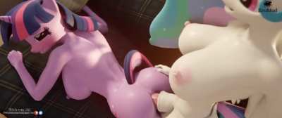 Celestia-x-twilight lying doggy