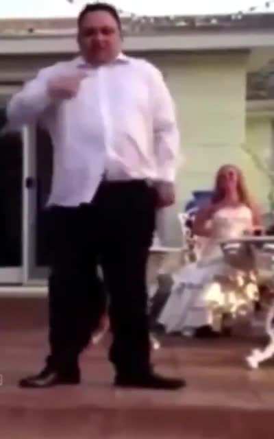 The groom at his best performance on his wedding day