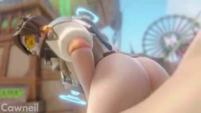 Tracer bouncing her booty (Cawneil)