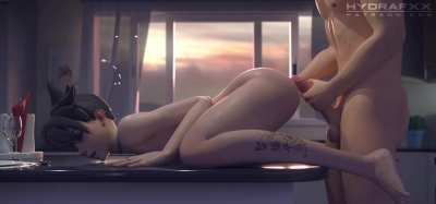 I don’t know how he had it in him to pull out when (Tracer)’s plump ass was bouncing on his dick like that 