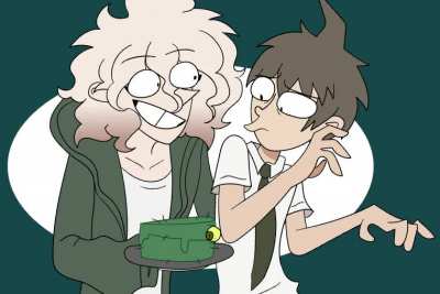 Nagito offering his bestie some homemade birthday cake UwU🌸
