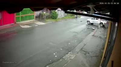 Police car impacts 2 people