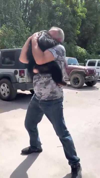 Happy freakout: You know those videos of dogs happily freaking out when reunited with owners?