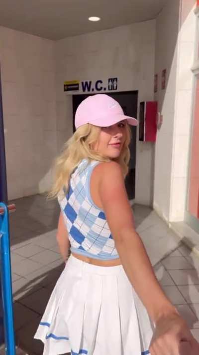 I was horny, so I sucked his dick in the public bathroom
