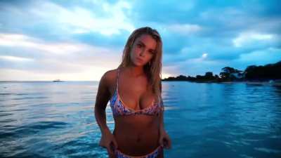 Enjoying a sunset with Lucie