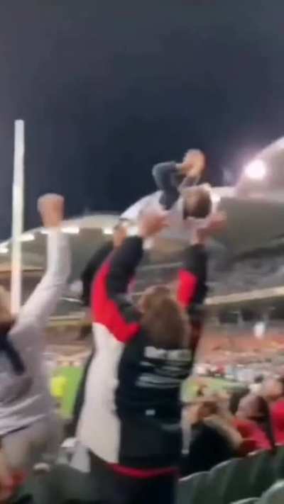 HMFT after I try to catch the ball while my father lifts me up.
