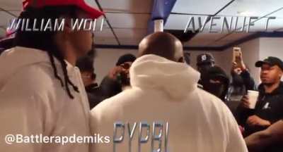 Battle rapper gets punched for saying the N word.