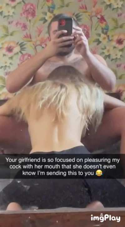 Her mouth is pleasuring someone else
