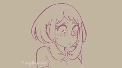 Surprise and smile (animation) [@allythealienx]