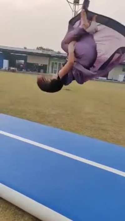 When a gymnast does flips in a saree.