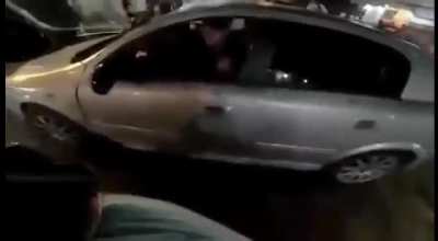 This brazilian guy decided to kick someone's rearview