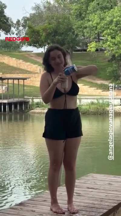 Angela's tits in a bikini