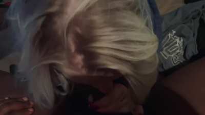 Horny Blonde Can’t Wait to Feel Daddy’s Big Black Dick in Her Throat