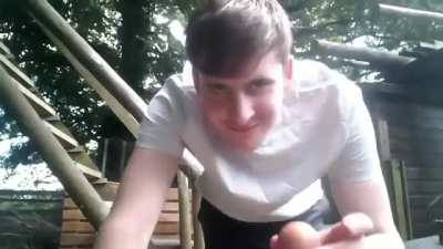 Not much to say except a guy ominously walks towards the camera shaking an egg, he made a series of it it seems