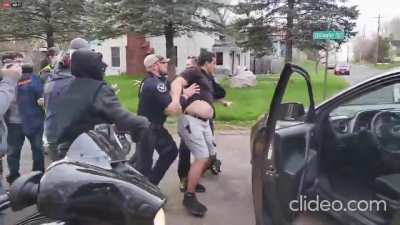 Angry Driver tries to get through BLM protest