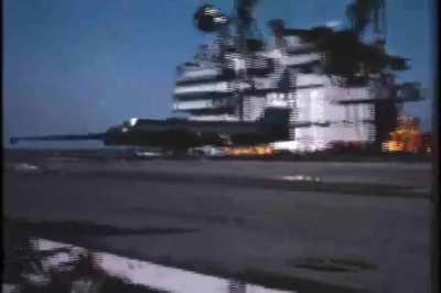 A Lockheed U-2G, modified for carrier landings, on the USS Ranger (CV 61) in May 1964, to observe the French atomic bomb test site at Moruroa