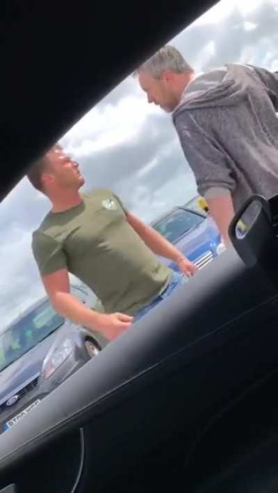 guy with metal bar gets knocked tf out after asking 