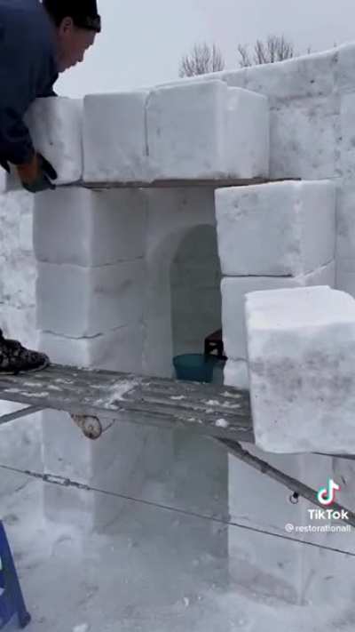 Just guys making an igloo