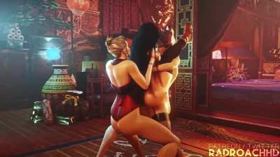 Tifa, Futa Scarlet & Madam M (RadRoachHD) [Final Fantasy 7]