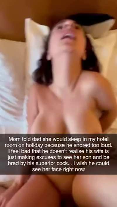 In the hotel with mom