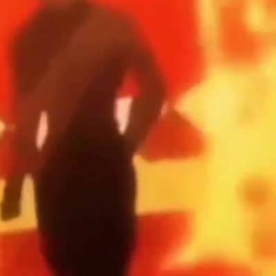 Walks menacingly*