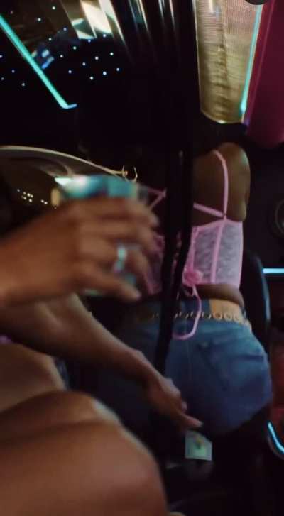 Shaking ass with her panties showing 👀