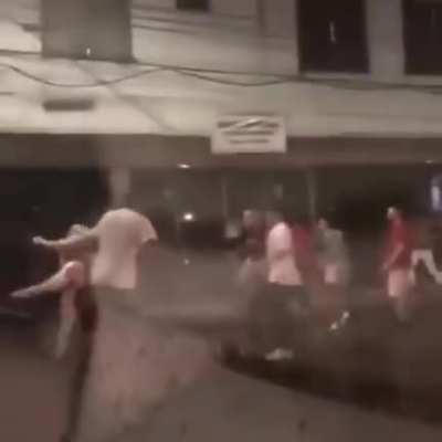 Some guys fighting over a sex doll