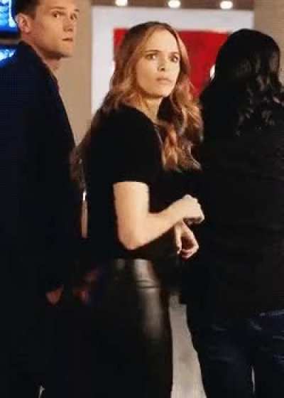 Danielle Panabaker in tight leather pants 🍑