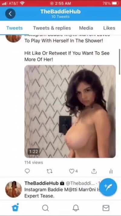 Instagram Baddie M@tti Marr0ni Loves Playing In The Shower! Twitt<wbr>er:@t<wbr>hebad<wbr>diehu<wbr>b