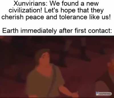 Xunvirians may be strong but aren't immune to nuclear fire.