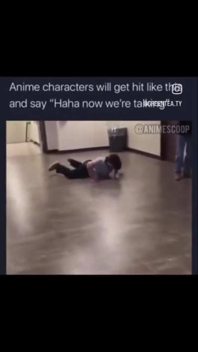 Anime characters in fights be like 