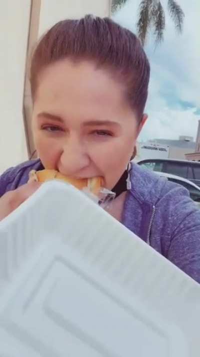 Hot girl shit then guzzling a sandwich...mmm yes emma. Yes.