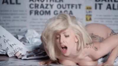 Lady gaga taking imaginary cock from behind