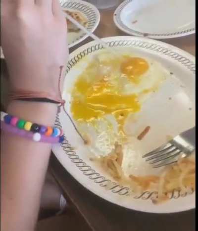 Sipping an egg yolk through a straw