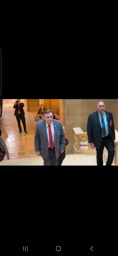 Footage of senator John Hoffman returning to the Minnesota state capitol after recovering from attempted assassination!! ❤️
