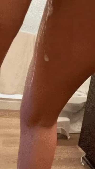 My wife had a lot of cum dripping down her legs after fucking her lover. So very hot to see her like that .❤️