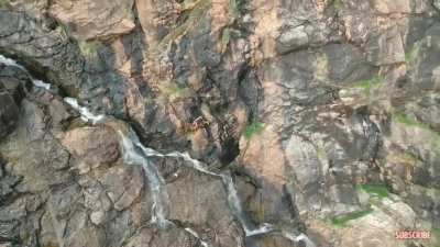 Man slips off a cliff
