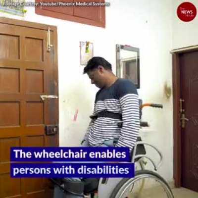 A wheelchair that helps people who are paralysed or differently abled to stand with any help. (If interested contact info in comments)