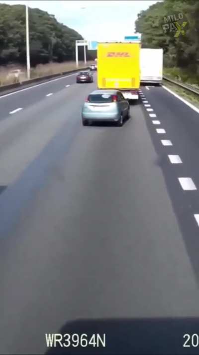 Karma was on holiday for a brief moment and this driver survived.