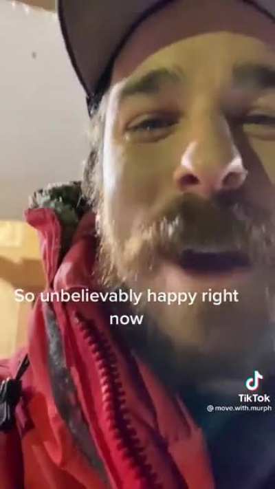 Dude in Antarctica seeing the sun come up for the first time in months